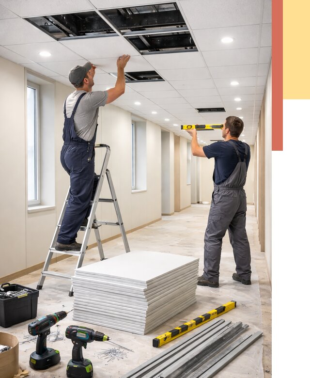 Ремонт потолка Армстронг в Угличе от 4689 руб. — быстро и недорого | ОТДЕЛОЧНИК-Глч