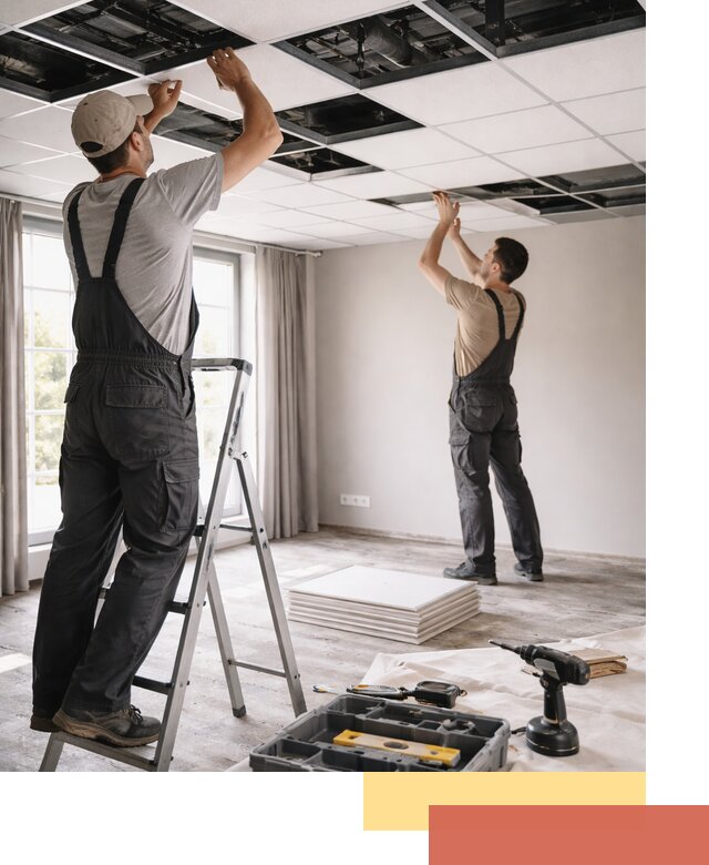 Замена плит подвесного потолка в Угличе быстро и качественно