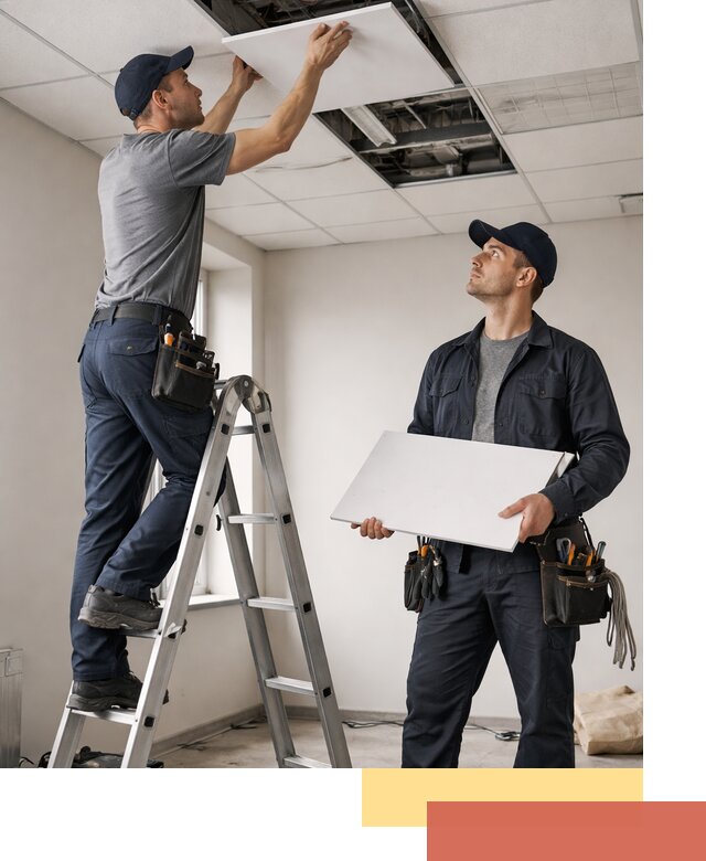 Обслуживание подвесного потолка в Угличе — ремонт и чистка