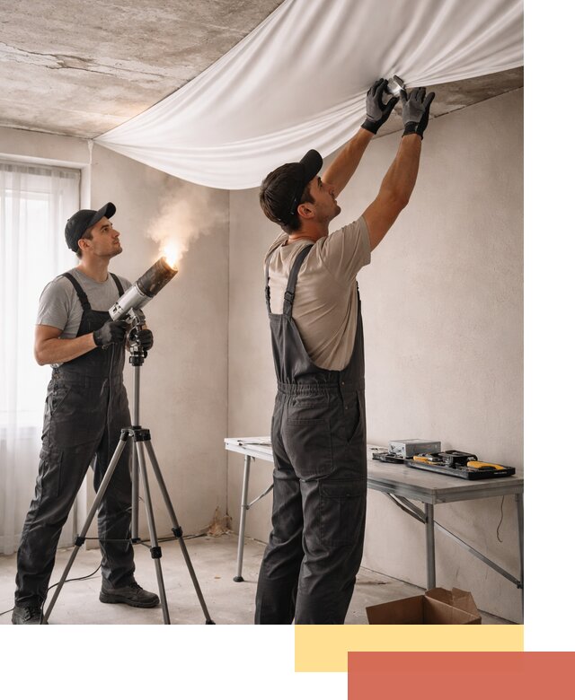 Установка натяжного потолка под ключ в Угличе