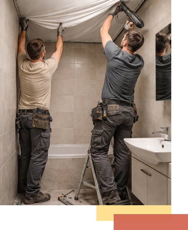 Монтаж натяжного потолка в ванной в Угличе быстро и качественно