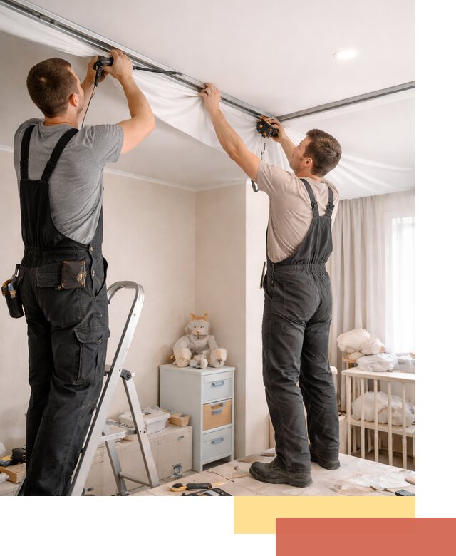 Монтаж натяжного потолка в детской комнате в Угличе