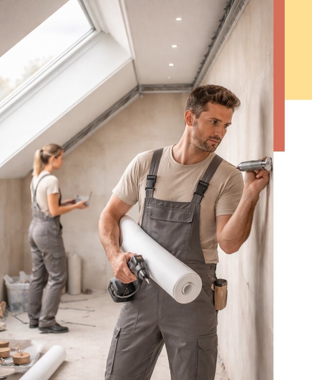 Монтаж натяжного потолка на мансарде в Угличе от 3647 руб. | ОТДЕЛОЧНИК-Глч