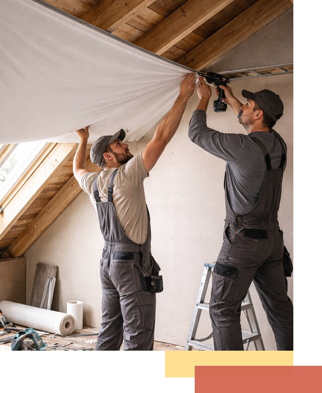 Монтаж натяжного потолка в мансарде в Угличе