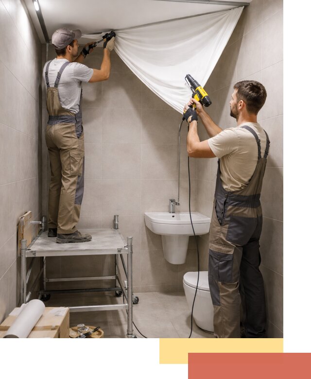 Монтаж натяжного потолка в санузле в Угличе