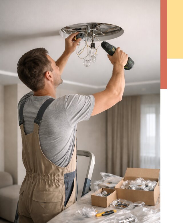 Установка люстры в натяжной потолок в Угличе от 1250 руб. | Быстро и недорого — ОТДЕЛОЧНИК-Глч