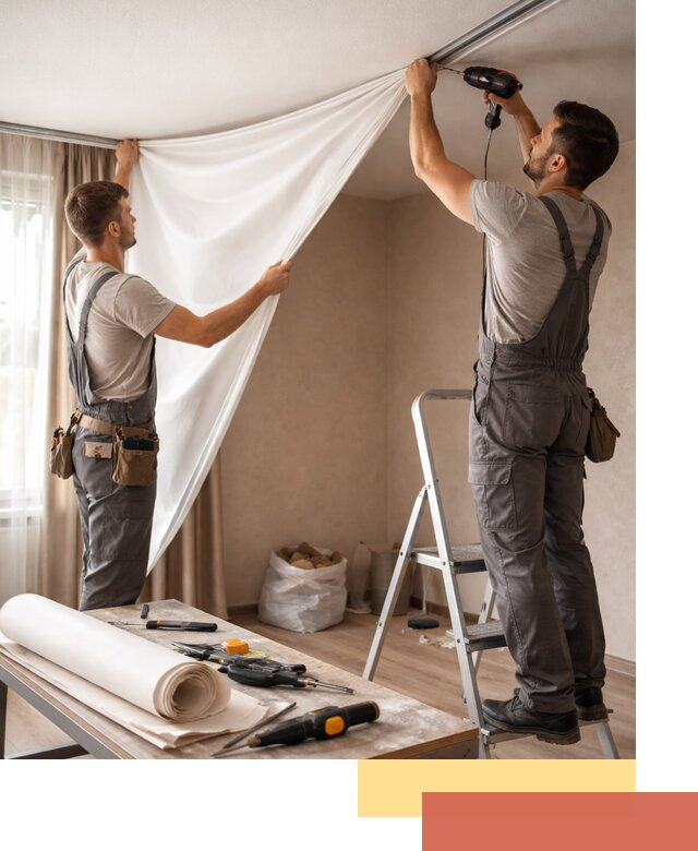 Замена полотна натяжного потолка в Угличе быстро и качественно