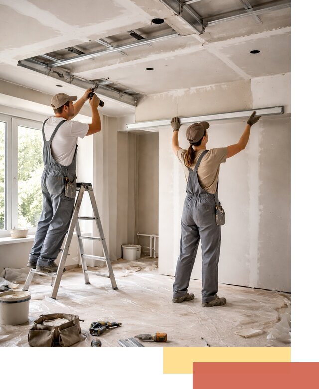 Монтаж многоуровневого потолка из гипсокартона в Угличе