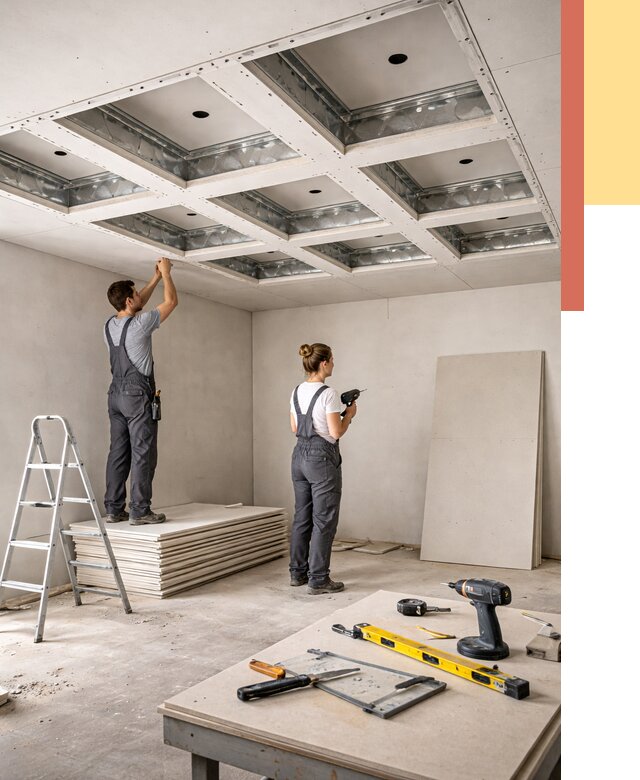 Кессонный потолок из гипсокартона в Угличе от 1928 руб. — монтаж и под ключ | ОТДЕЛОЧНИК-Глч