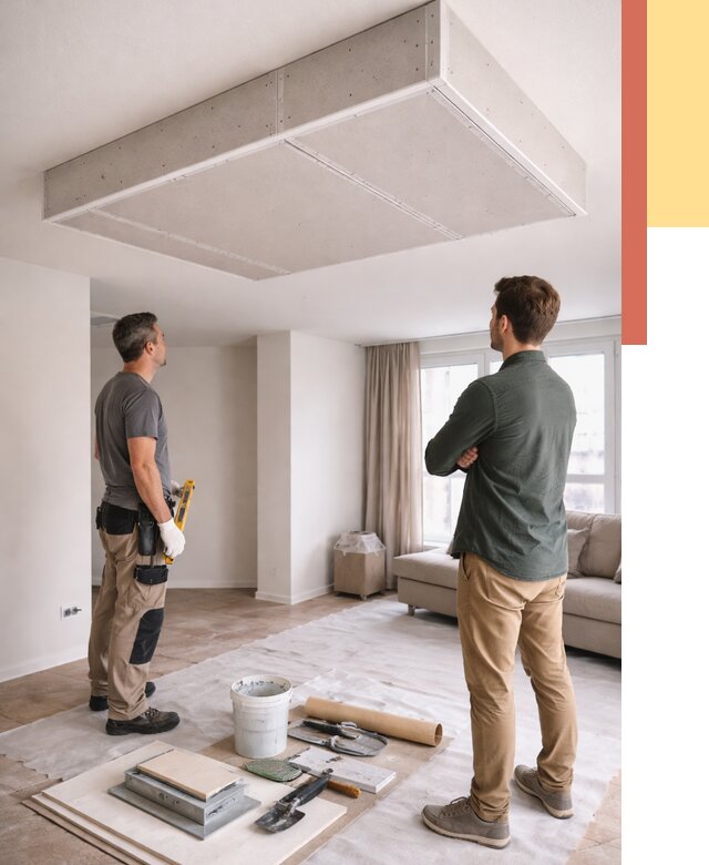 Короб на потолке из гипсокартона в Угличе от 2292 руб. — монтаж и услуги под ключ | ОТДЕЛОЧНИК-Глч