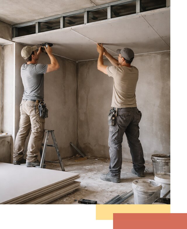 Короб из гипсокартона на потолке под ключ в Угличе