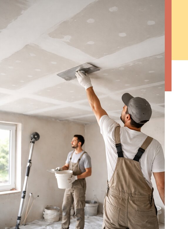 Шпаклевка потолка из гипсокартона в Угличе от 3334 руб./м2 — услуги под ключ | ОТДЕЛОЧНИК-Глч