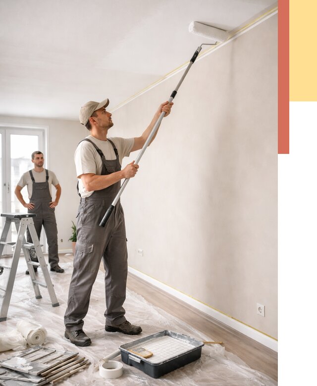 Покраска потолка из гипсокартона в Угличе от 4689 руб./м2 — услуги под ключ | ОТДЕЛОЧНИК-Глч