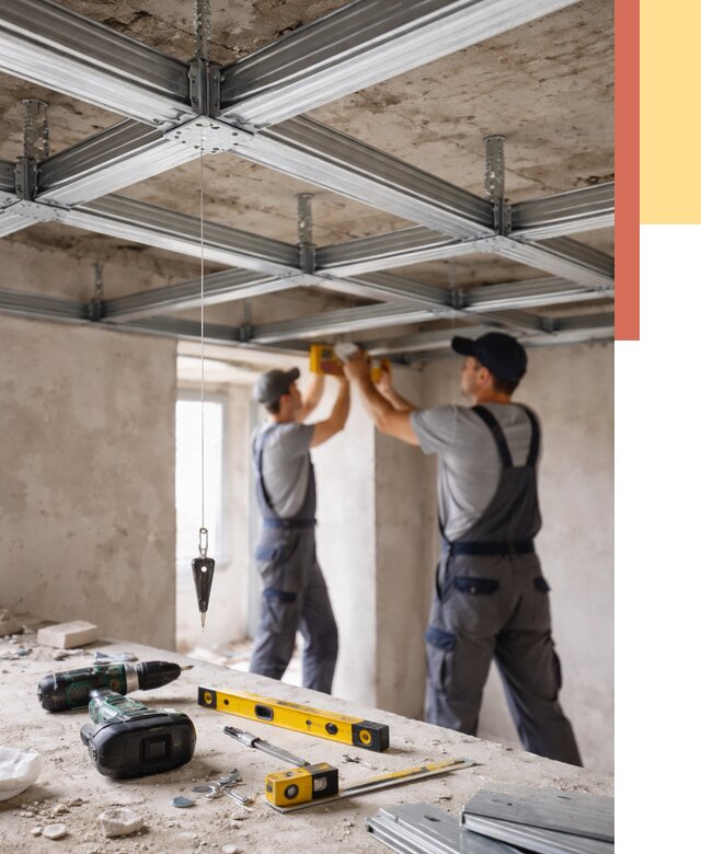 Монтаж каркаса потолка из профиля в Угличе от 4689 руб. — услуги ОТДЕЛОЧНИК-Глч
