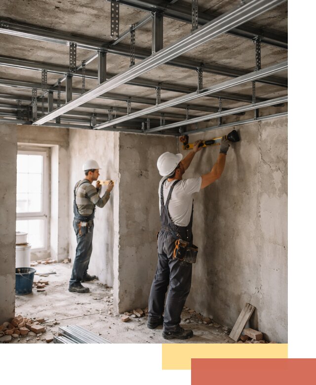 Монтаж каркаса потолка из профильного профиля в Угличе