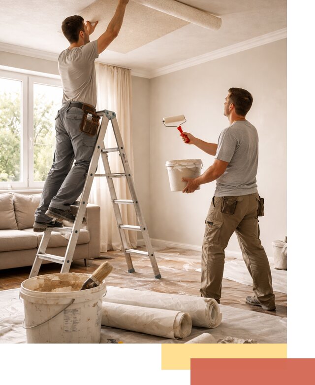 Поклейка обоев на потолок в Угличе — качественно и быстро