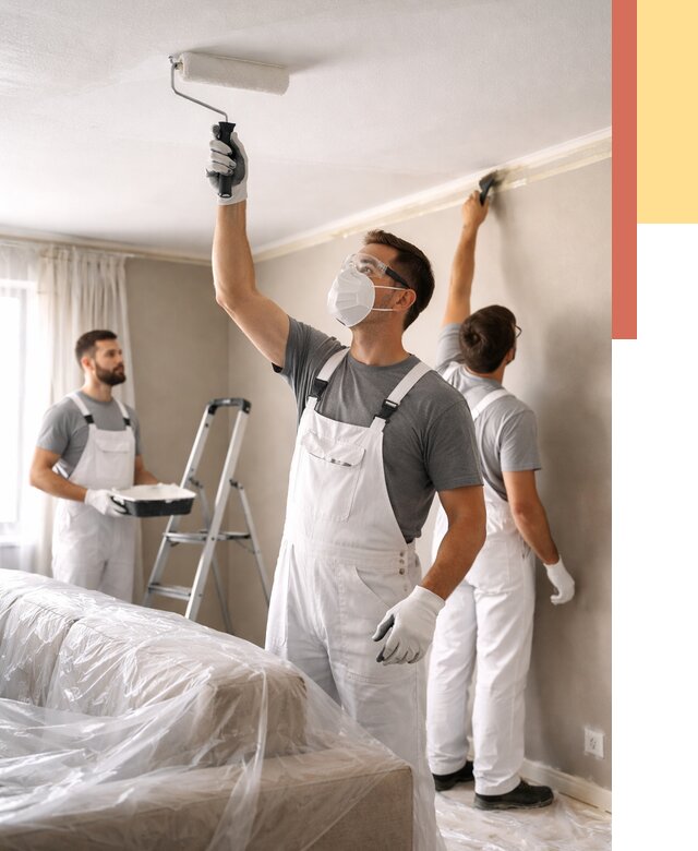 Покраска потолка водоэмельсионной краской в Угличе от 2292 руб/м² — услуги под ключ | ОТДЕЛОЧНИК-Глч