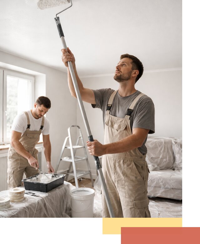 Покраска потолка водоэмульсионной краской в Угличе