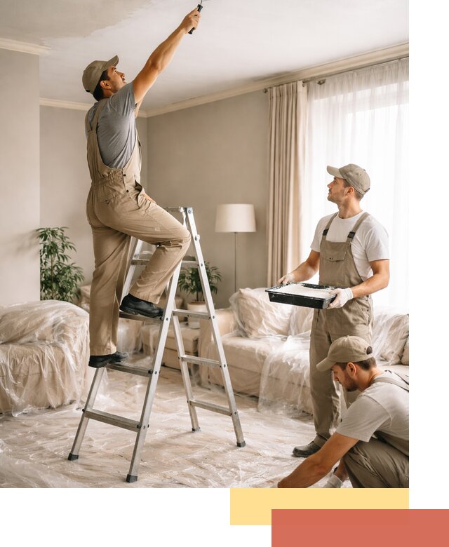 Покраска потолков акриловой краской в Угличе качественно и быстро