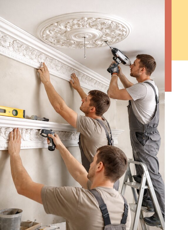 Монтаж лепнины на потолок в Угличе от 3334 руб. быстро и недорого | ОТДЕЛОЧНИК-Глч