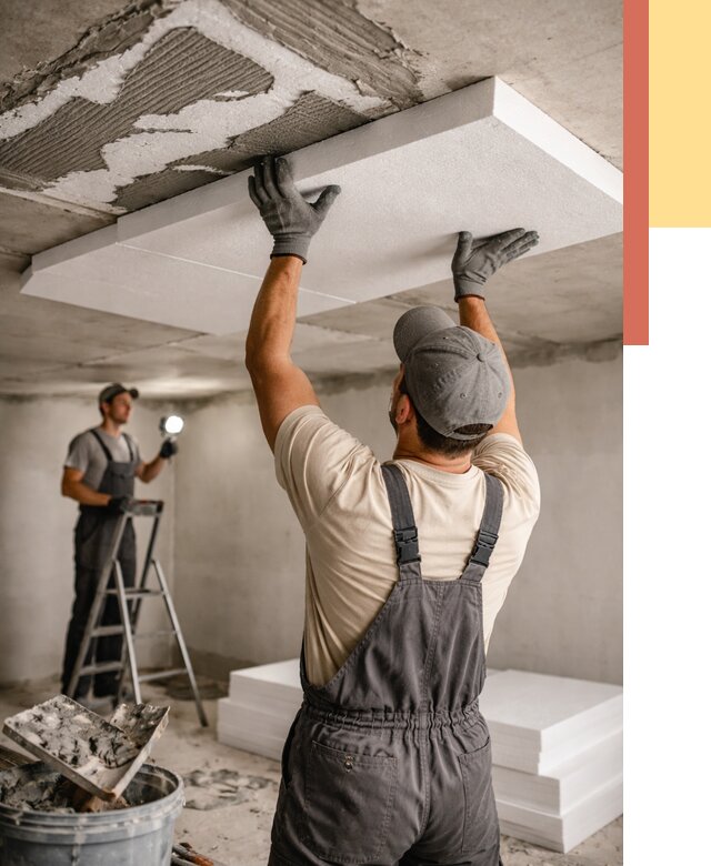 Утепление потолка пенопластом в Угличе от 4689 руб/м2 — недорого и быстро | ОТДЕЛОЧНИК-Глч